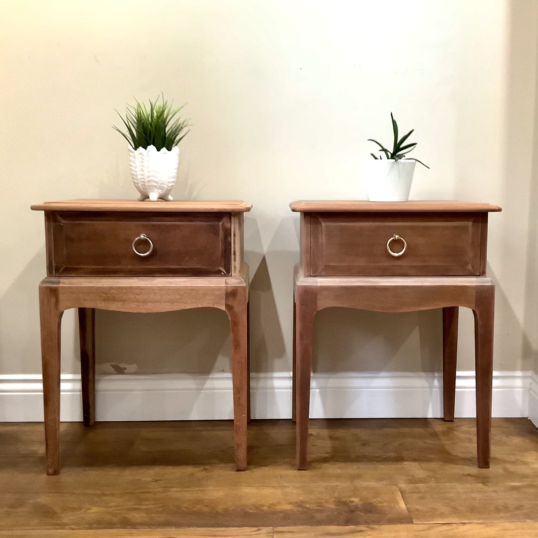 Pair of Stag Minstrel Bedside / Occasional Tables